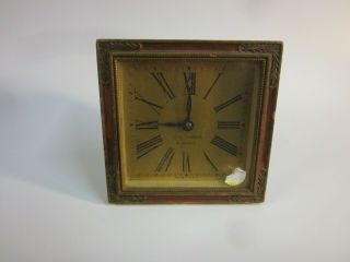 Antique Clock Seth Thomas 4 Jewels Made In Usa Wood Frame C.  1959 Parts