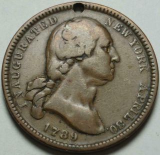 1789 - 1889 George Washington Inauguration Centennial & N.  Y.  Brooklyn Bridge Medal