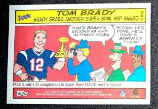 Tom Brady Football Card Hof 2004 Topps Bazooka Comics 19 Absolute Stunner