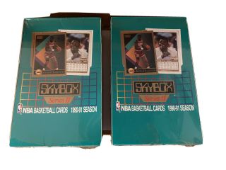 ‘90 - ‘91 Skybox Series Ii Basketball Boxes.  2 Factory Boxes