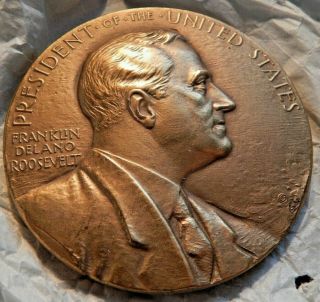 1945 In Memoriam Franklin Delano Roosevelt 76mm Bronze 7.  86 Oz Sinnock Medal