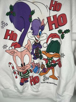 Vintage 1993 Warner Bros Looney Tunes Christmas Pullover Sweatshirt Crewneck