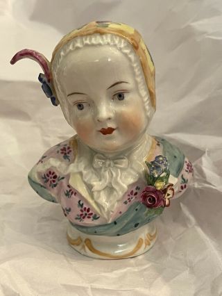 Antique Royal Vienna Porcelain Bust Of Child,  Austria Marked Great Cabinet Piec