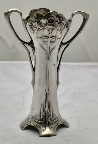 Pretty Wmf Secessionist Jugendstil Art Nouveau Pewter Posy Vase