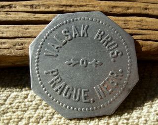 Ca 1900s Prague Nebraska Ne (tiny Saunders Co) Grocery Mercantile $2 Var Token