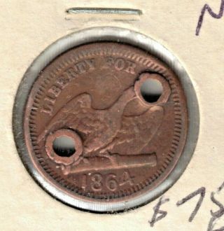 Us Civil War Token 1864 Fuld 160/417 Liberty For All Eagle On Cannon