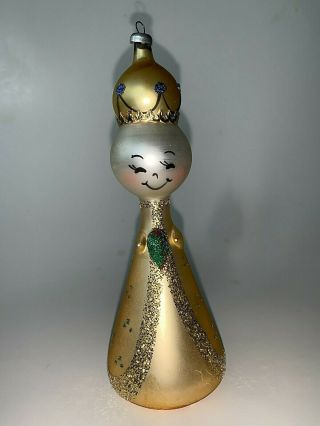 Vintage De Carlini Italy Blown Glass Christmas Ornament - Nativity Wise Man King