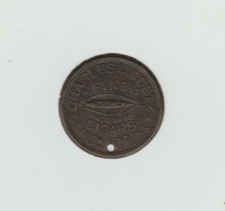 South Bend Indiana In Cigar Token Tag.  Charles L.  Goetz Cigars