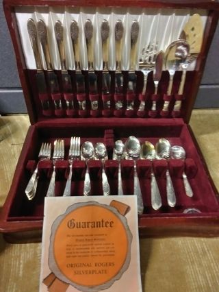Wm.  Rogers Mfg Co Extra Plate Silver 72 Pc Flatware Service For 8 Vintage