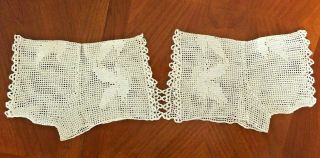 Antique Victorian Hand Made Crochet Lace Bodice Short Sleeve Open Yoke Exc Cond
