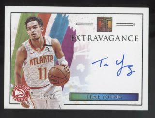 Trae Young 2020/21 Panini Impeccable Extravagance Ea - Try Hawks Auto 9/25