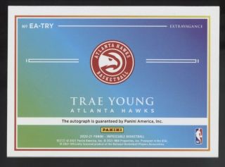 TRAE YOUNG 2020/21 PANINI IMPECCABLE EXTRAVAGANCE EA - TRY HAWKS AUTO 9/25 2