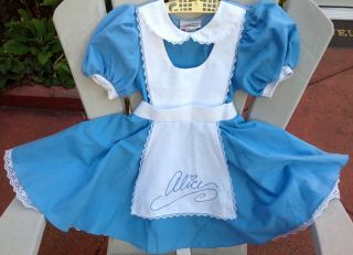 Vintage Disney World Kids Alice In Wonderland Costume Dress Child Girl M 7 8 Exc