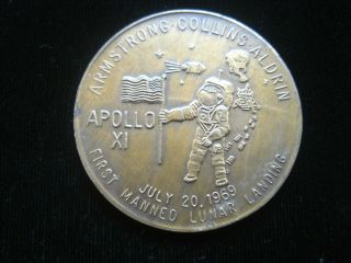 Apollo 11 1969 Moon Lunar Landing Nasa Bronze 39mm America M4200 Token Medal