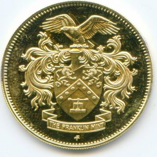 Franklin Charter member medallion gold plate on sterling 1977 lotjul6322 2