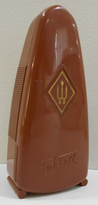 Vintage Wittner Taktell Piccolo Metronome Red/Brown Plastic Made Germany 2