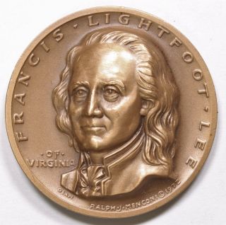 Francis Lightfoot Lee Declaration Signers Art Medal And Papers 657i