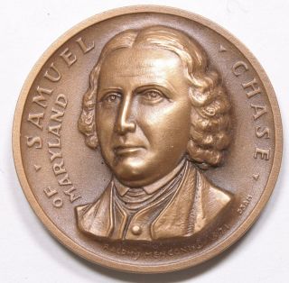 Samuel Chase Declaration Signers Bronze Art Medal And Papers 663i