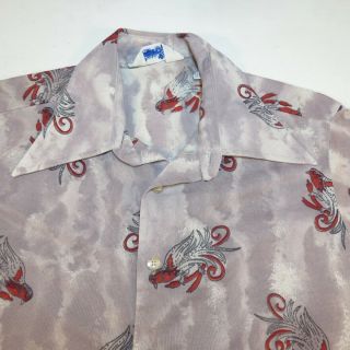 Vintage 1960s Prince Igor By Burma Big Collar Button Down Shirt Sz Mens M