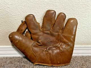 Old Antique Goldsmith Split Finger Softball Mitt Glove Circa 1940 