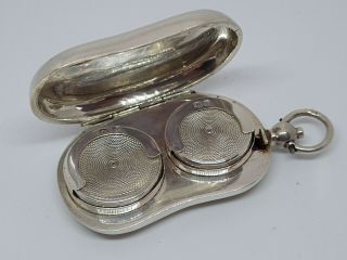 Rare Solid Silver Kidney Shaped Edwardian Sovereign Case 1909 Birmingham.