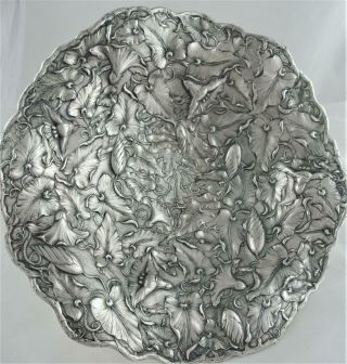 Exceptional Silver Plate Embossed Repousse Art Nouveau Centerpiece Bowl Basket