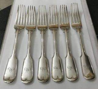 Antique Mappin & Webb 21cm Silver Plate Dinner Forks Fiddle & Thread - Worn