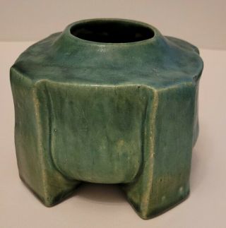 Antique Teco Grubey Aventurine High Gloss Green Arts And Crafts Mission Vase