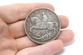 A Good Antique Art Deco C1935 Solid Silver Rocking Horse Crown Coin 50