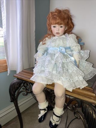 Donna Rubert " Whitney " Doll,  30 " Tall,  Porcelain,  Auburn Hair