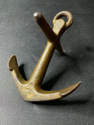 Vintage Boat Anchor For Small Boats Kayak Marine Cast Iron / Display Item