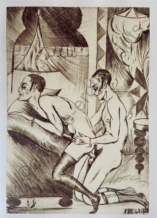 Ernst Gerhard Erotic Sex Lgbtq Antique Art Couple Roaring 20’s Gay Berlin 1925