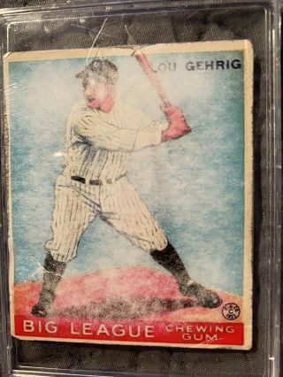 1933 Goudey 92 Lou Gehrig Rookie Rp Below Yankees