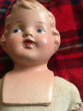 Vintage Early Plastic Head Head Baby Doll,  15 Inch