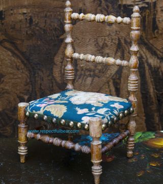 Antique French Wooden Doll Chair For Jumeau Bru Steiner Gaultier Eden Bebe