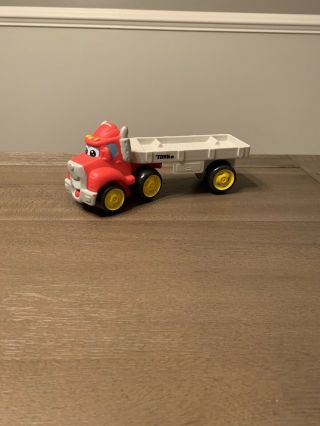 2006 Hasbro Tonka Chuck And Friends Flatbed Truck - Red Car Carrier Rare