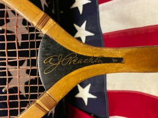 Vintage 1920s Aj Reach Co.  Wood Tennis Racquet Paramount Antique Philadelphia
