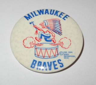 1954 Baseball Milwaukee Braves Stadium Pin Coin Button Hank Aaron Rookie Season