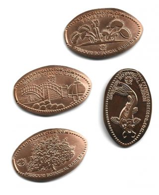 4 Copper Elongated Pennies (cents) Missouri Botanical Gardens St.  Lois Mo Gone