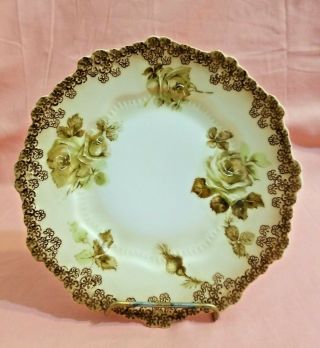 Antique Old Ivory 57 Ohme Porcelain Salad Dessert Bread Plate Silesia 6 1/2 "