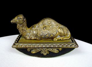 Judd Mfg Shriners Antique Brass Plated Cast Iron Camel 4 5/8 " Ink Blotter 1920 