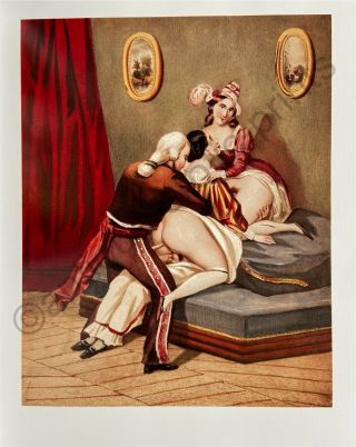 Achille Devéria Erotic Sex Art Antique Love Breast Vagina Orgy Paris Litho 1830