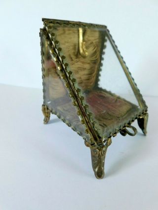 Antique Glass Casket Pocket Watch Holder Stand