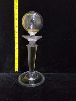 Antique Clear Blown Glass Lace Makers Whale Oil Lamp.  From Early 1800’s