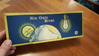 Antique Vintage 1914 Edison Mazda Lamp " His Only Rival " Nos Box Of 5 Bulbs