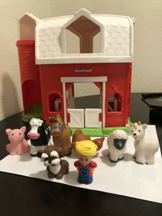 Fisher Price Little People Animal Friends Farm Barn Complete Play Set Sounds Toy
