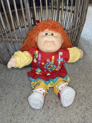 Vintage Cabbage Patch Kid Red Hair Green Eyes Freckles 1989