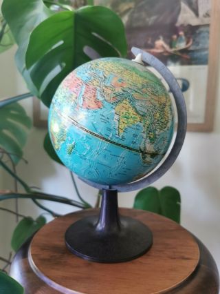 Vintage World Globe On Stand Scan - Globe A/s Edition 1972 Danmark Denmark