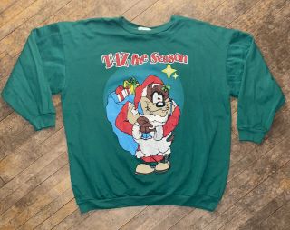 Vintage 90’s Looney Tunes Crewneck Sweatshirt Christmas Sweater Large