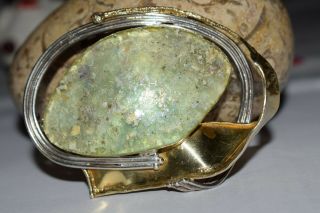 Avi Soffer Ancient Roman Glass Sterling Silver Broach Pendant Antique Vintage 3